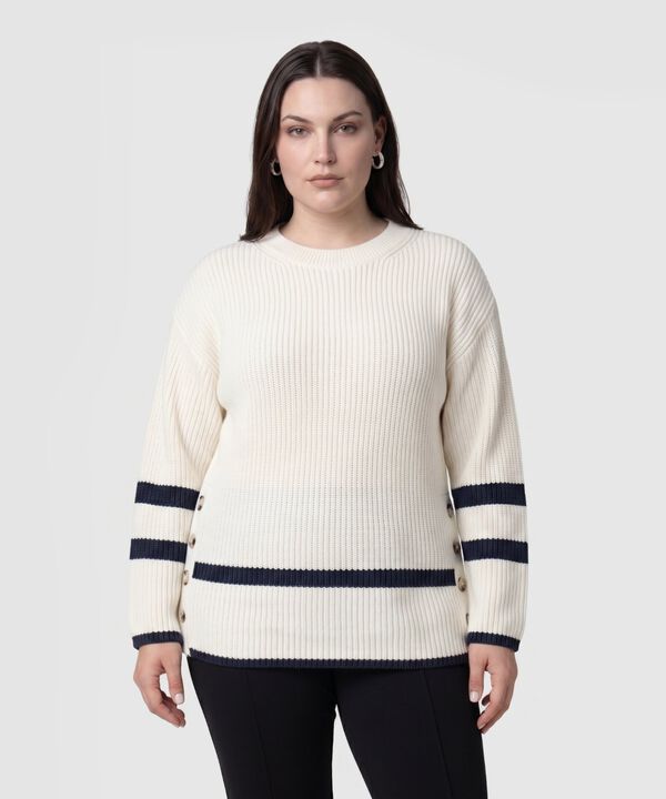 Su&eacute;ter De Punto Con Detalle De Botones Para Mujer Curvy image number null