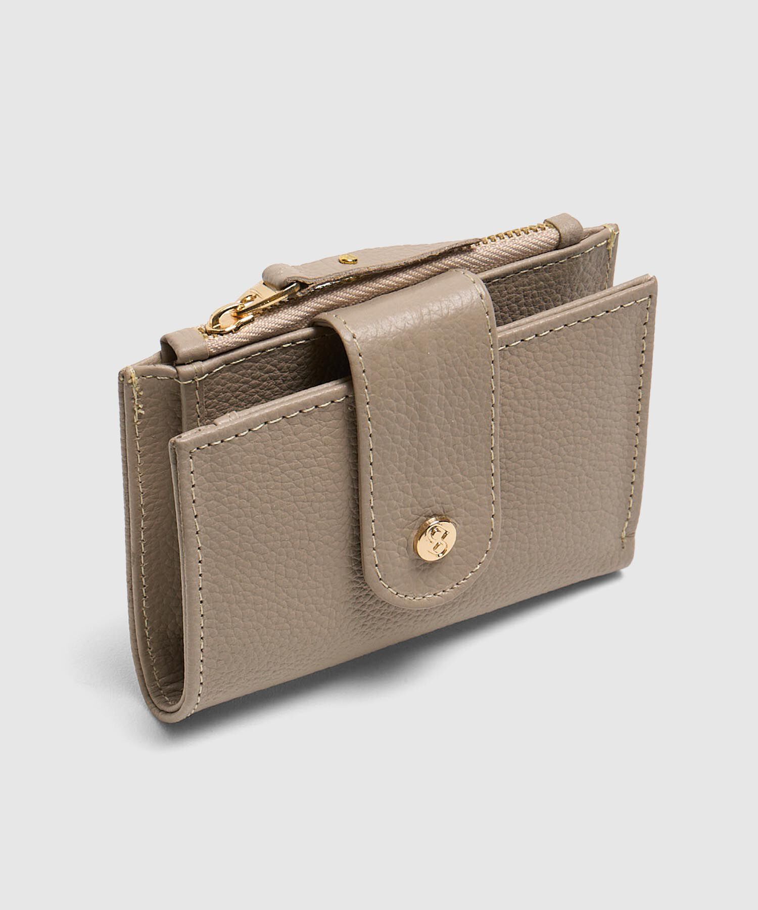 Billetera Compacta Con Broche Mujer