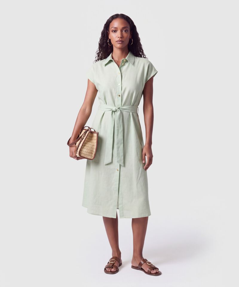 Vestido Camisero Con Cintur&oacute;n Para Mujer
