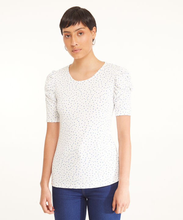 Camiseta Estampada Manga Corta Con Ruche