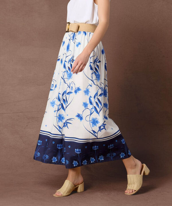 Falda Midi Estampada Para Mujer Diseño Floral Veraniego image number null