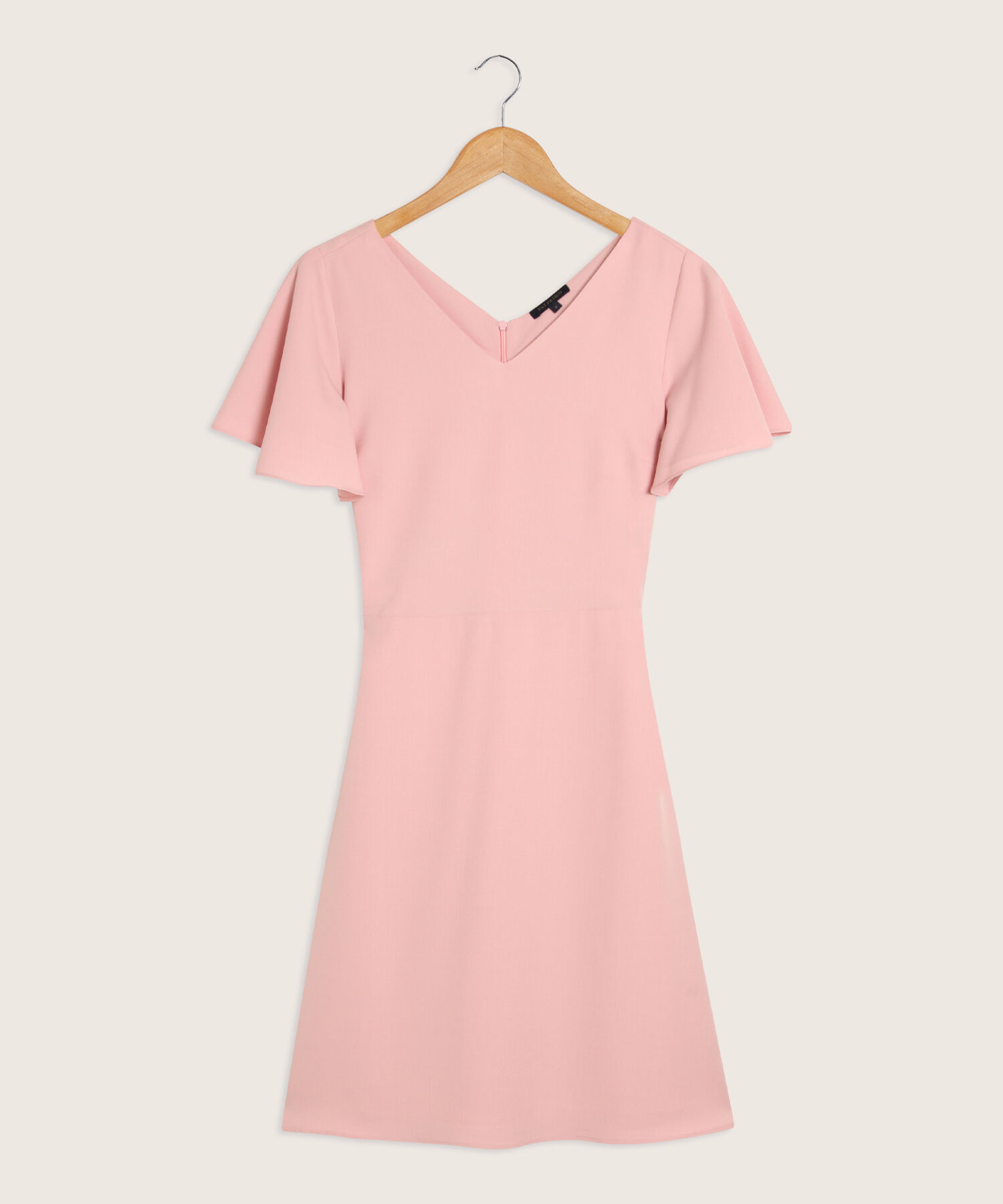 Vestido Manga Corta Cuello En V