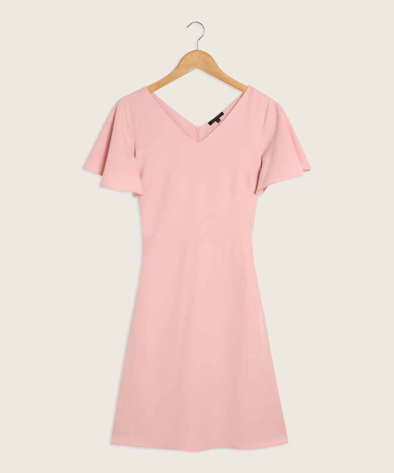 Vestido Manga Corta Cuello En V