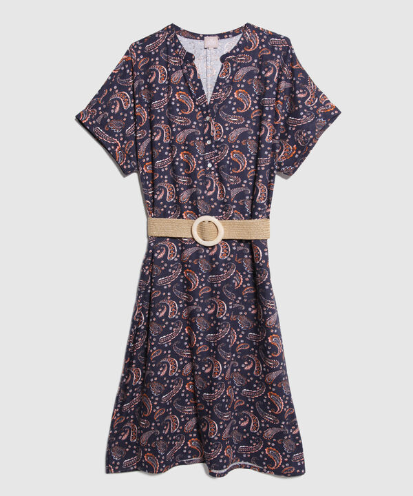 Vestido Manga Corta Talego Con Pechera