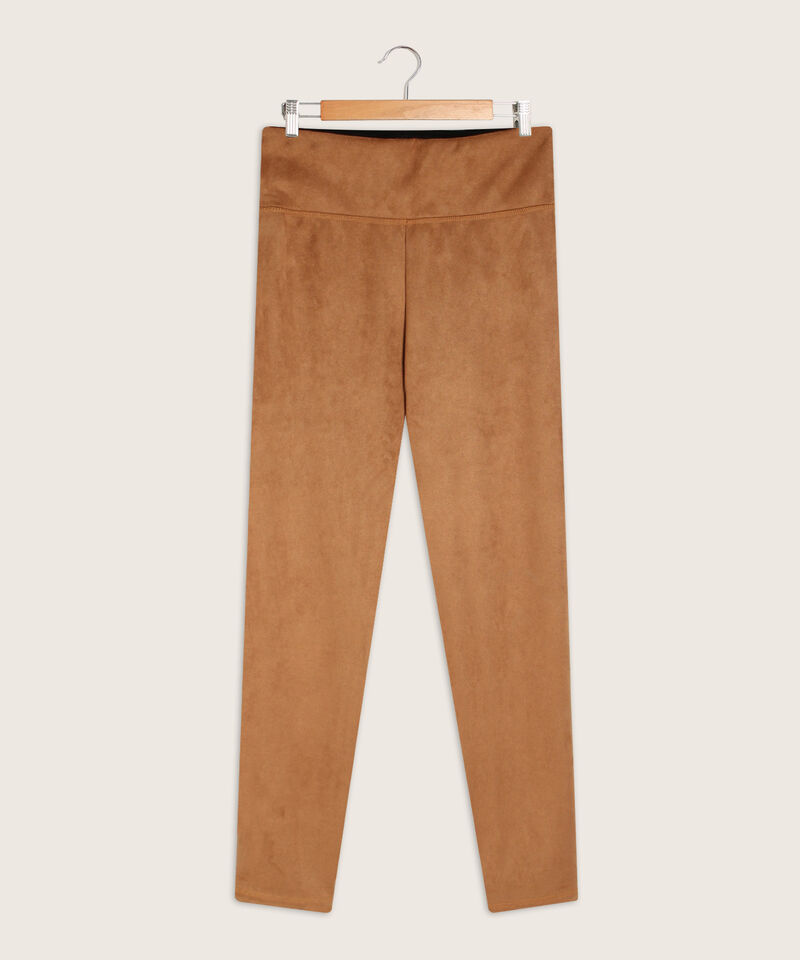 Leggings En Suede Tiro Alto