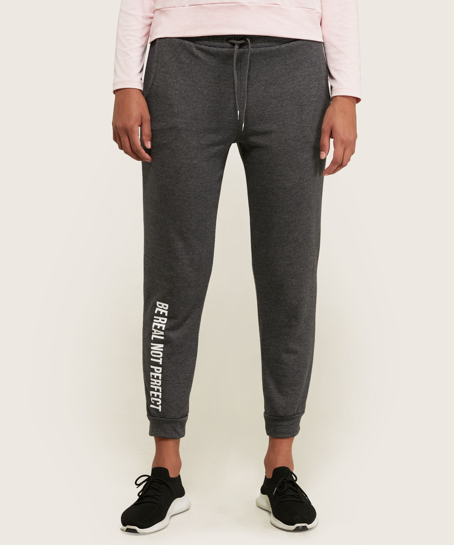 Pantalón Jogger Unicolor Con Estampado Screen