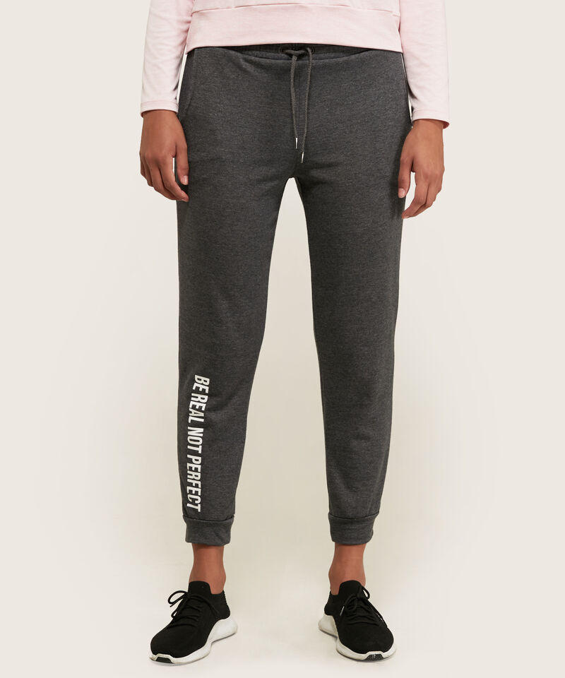 Pantalón Jogger Unicolor Con Estampado Screen