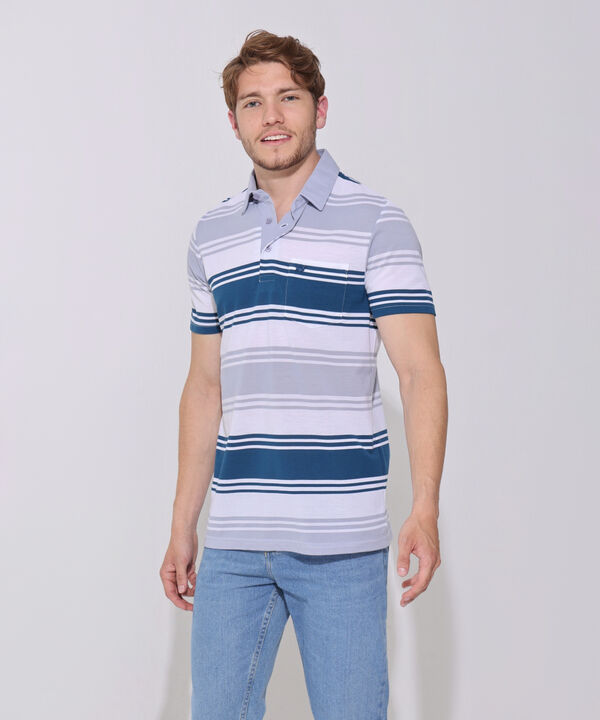 Polo Preteñida, Cuello Duro Con Bolsillo Y Silueta Regular Fit image number null