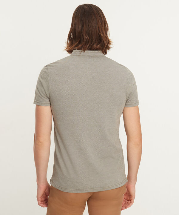 Polo Unicolor Cuello Mao, Pechera Con Botones Ocultos Y Silueta Slim Fit, Cítrico Marinero