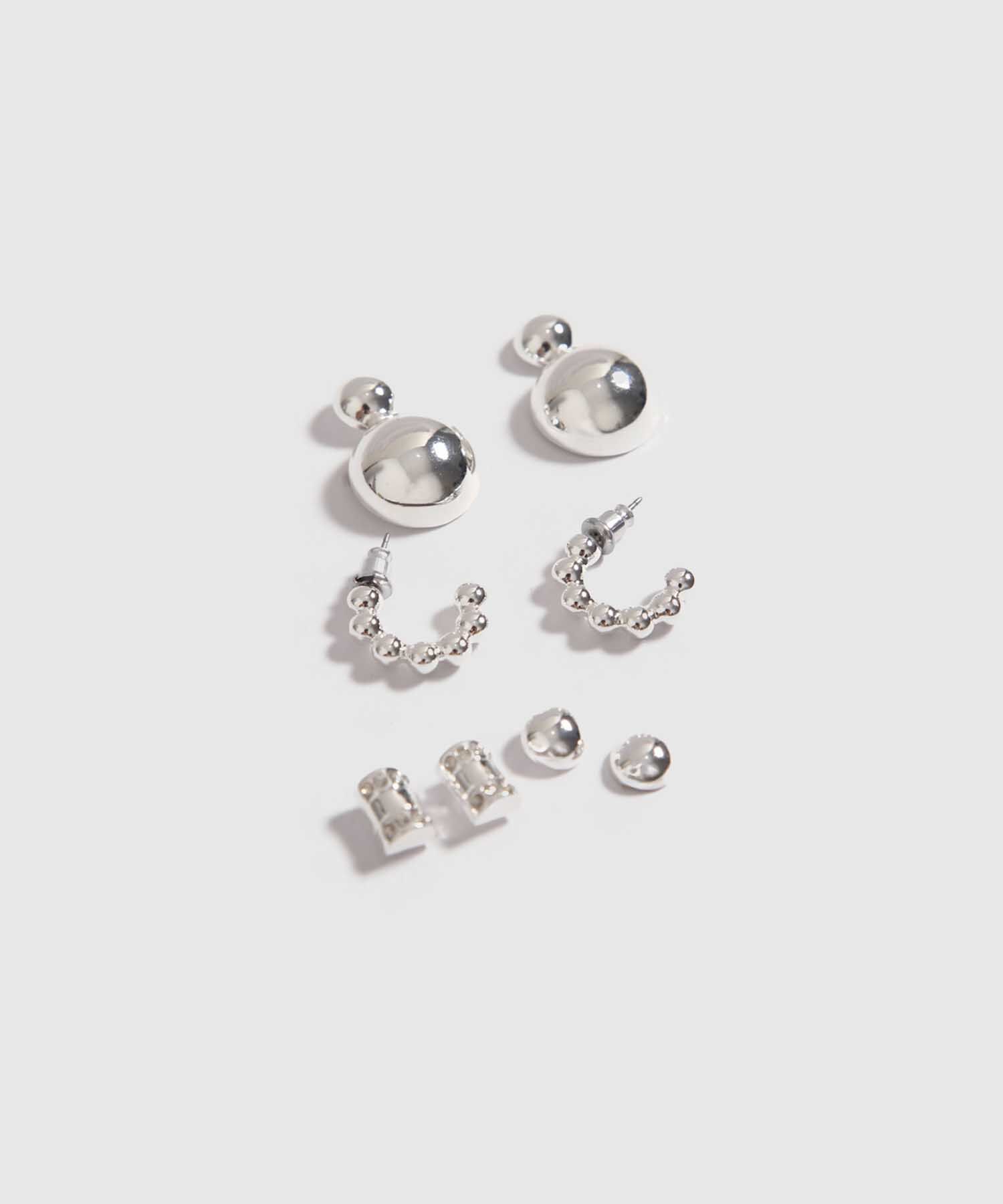 Set x 3 Aretes Plateados