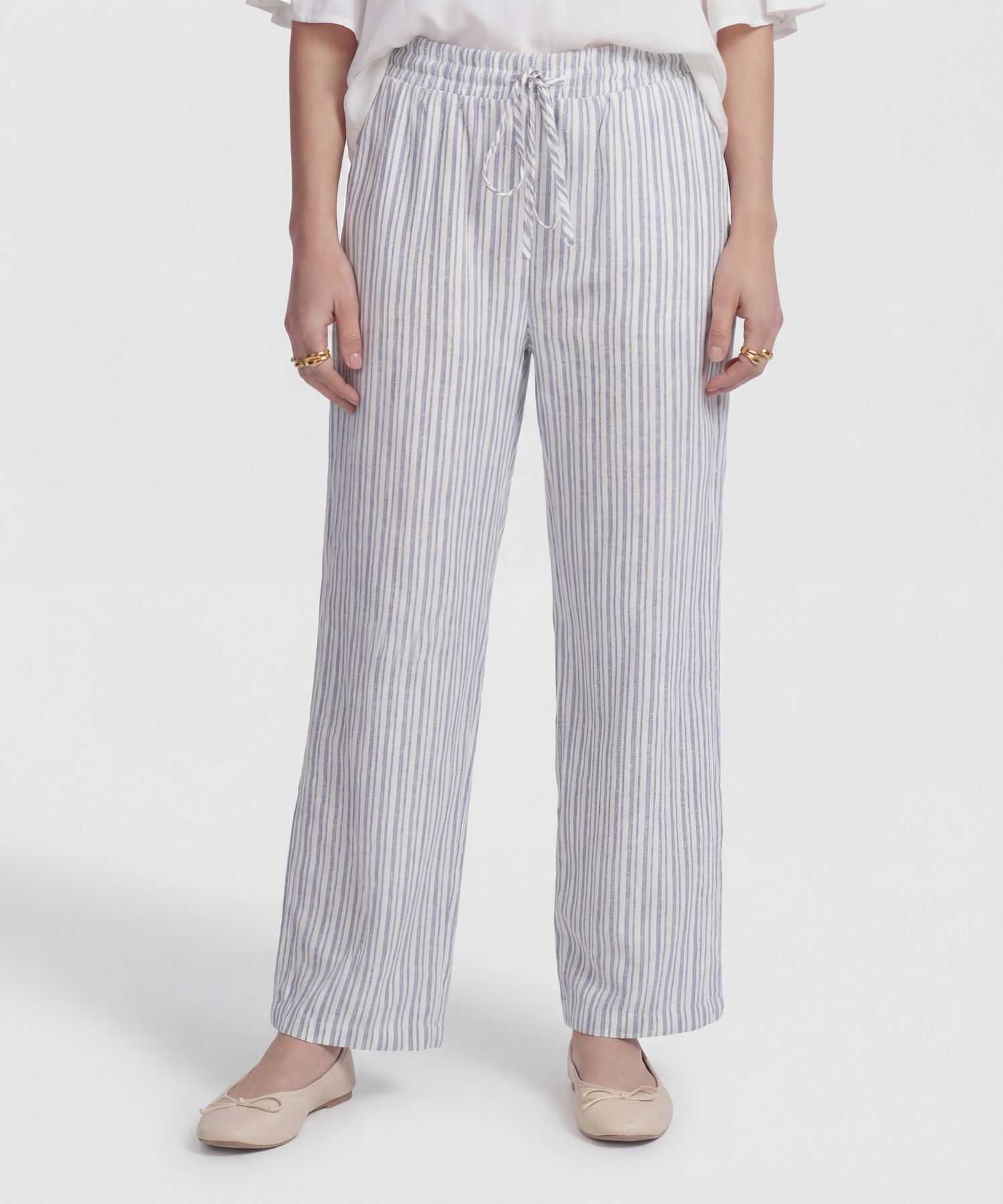 Pantal&oacute;n De Silueta Recta Con Cord&oacute;n Para Mujer