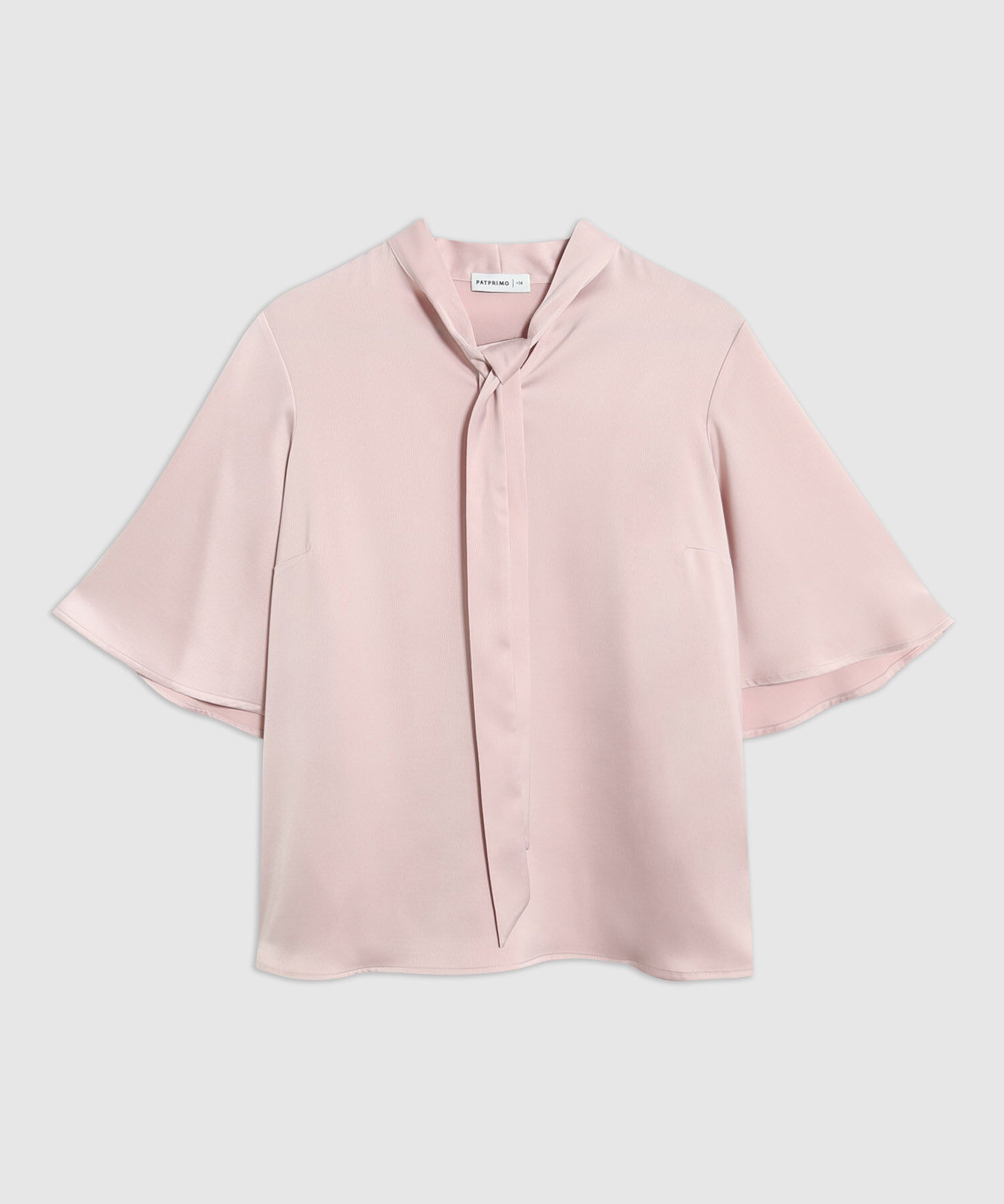 Blusa Con Lazada Al Cuello Para Mujer Curvy