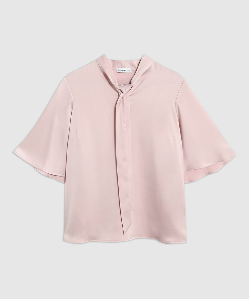 Blusa Con Lazada Al Cuello Para Mujer Curvy