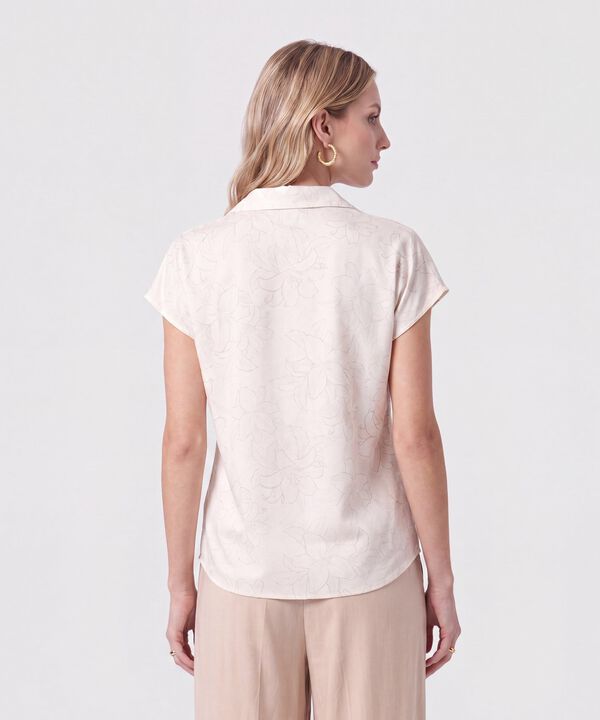Blusa Cuello Camisero Corta Para Mujer