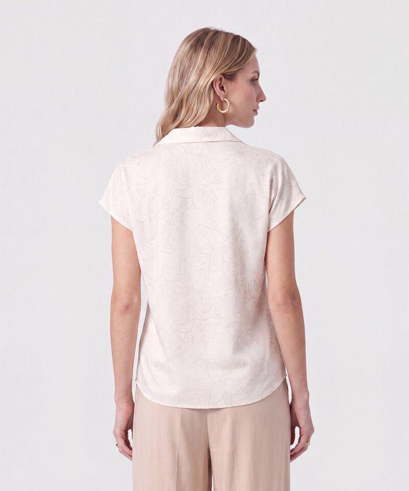 Blusa Cuello Camisero Corta Para Mujer