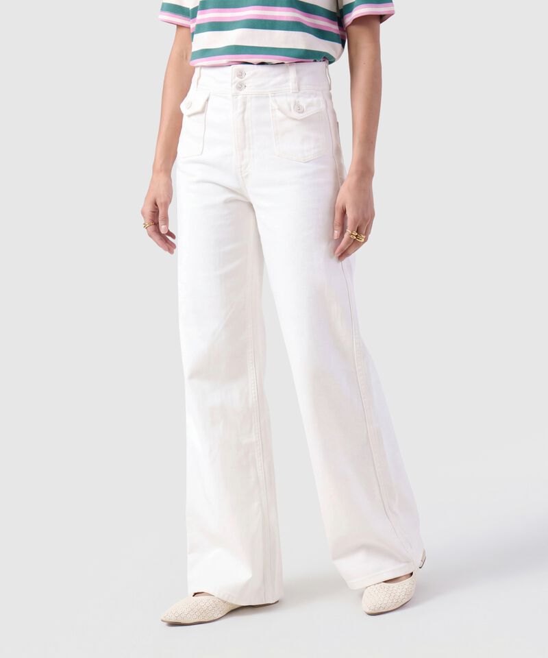 Jean Wide Leg Tiro Alto Para Mujer