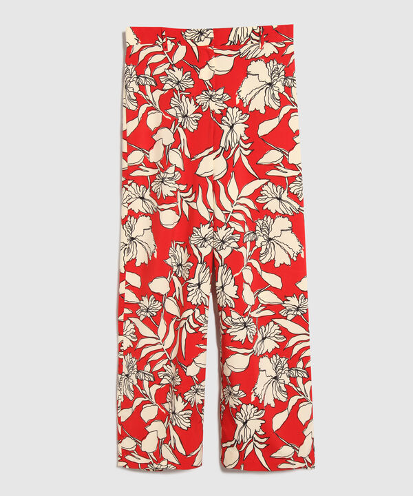 Pantalón Estampado Tipo Palazzo Con Resorte En Pretina Posterior, Serena
