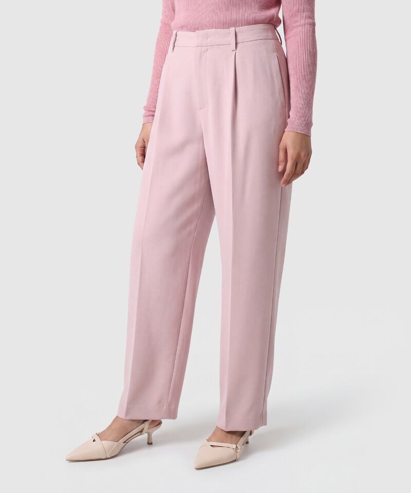 Pantal&oacute;n Tiro Alto Con Pinzas Para Mujer