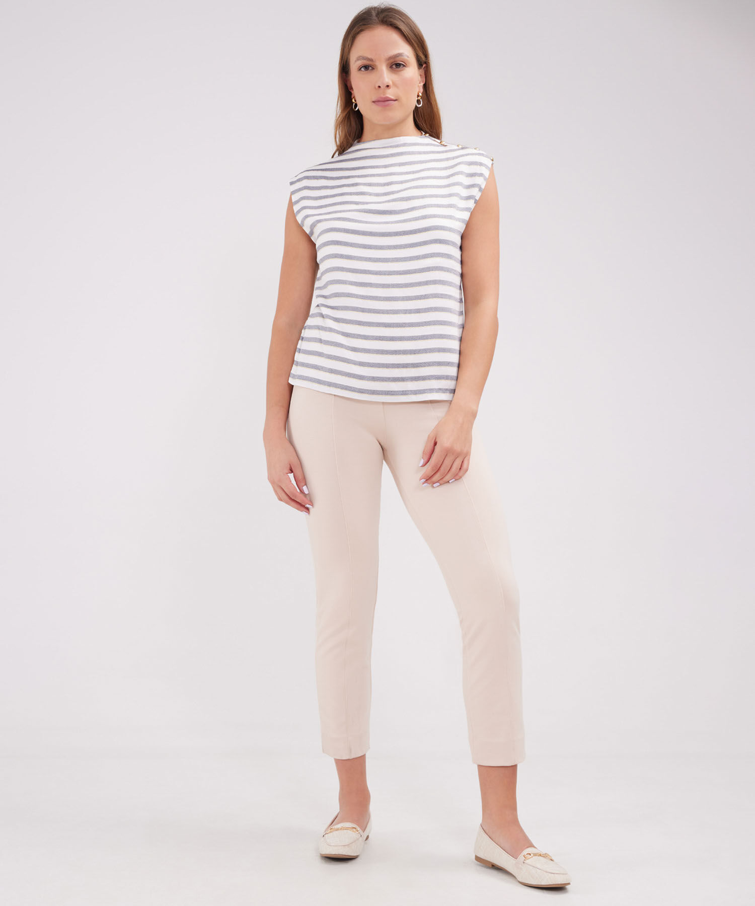 Blusa Preteñida Cuello Alto