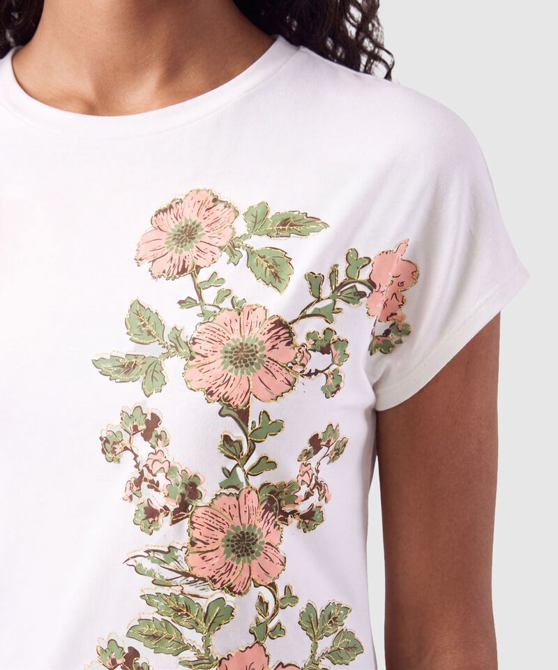 Camiseta Estampada Manga Corta Para Mujer