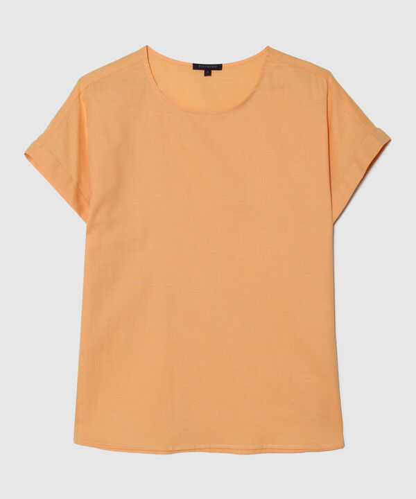 Blusa Manga Corta Corrida Unicolor