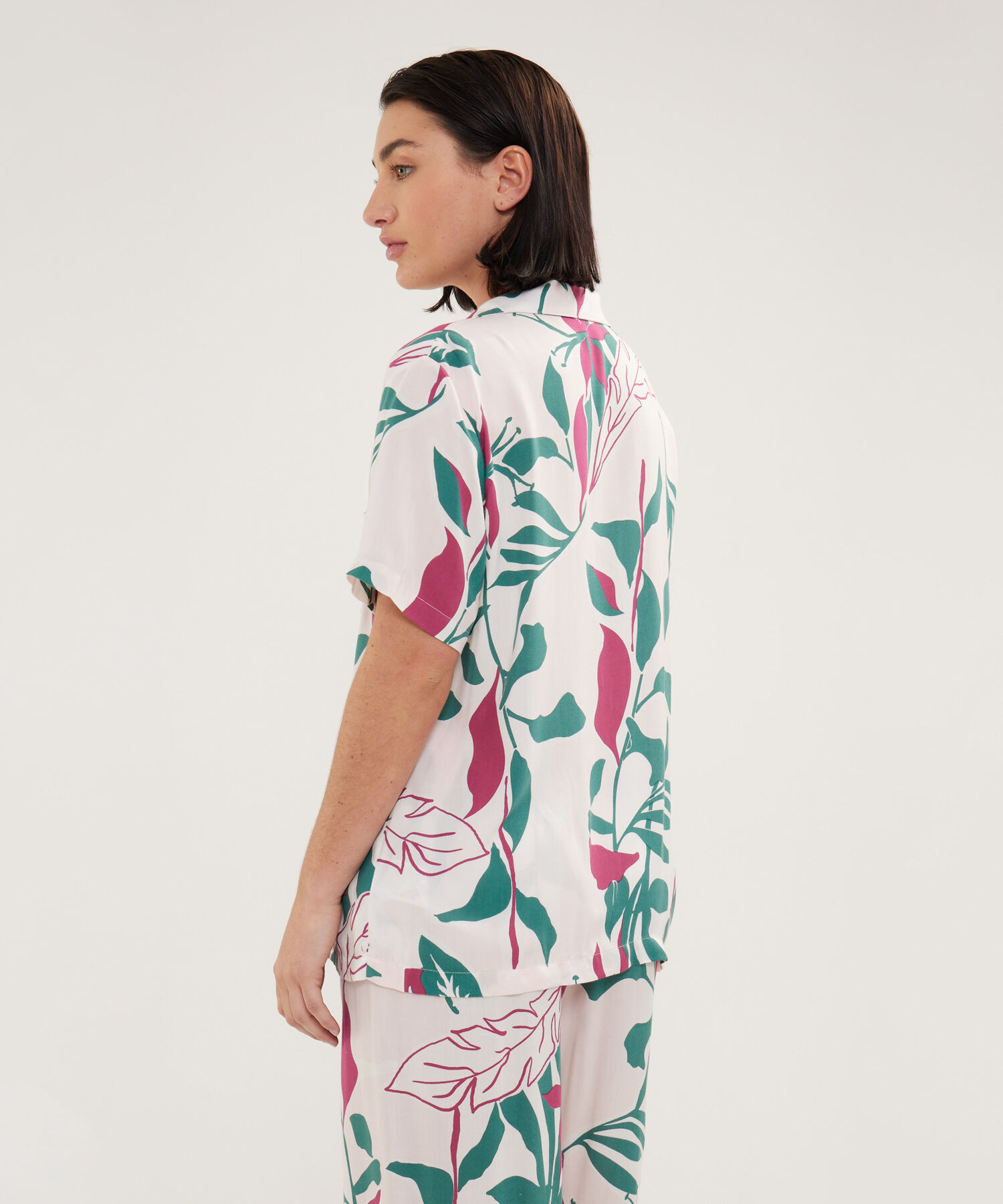 Pijama Camisa Resort, Pantalon Largo Estampado