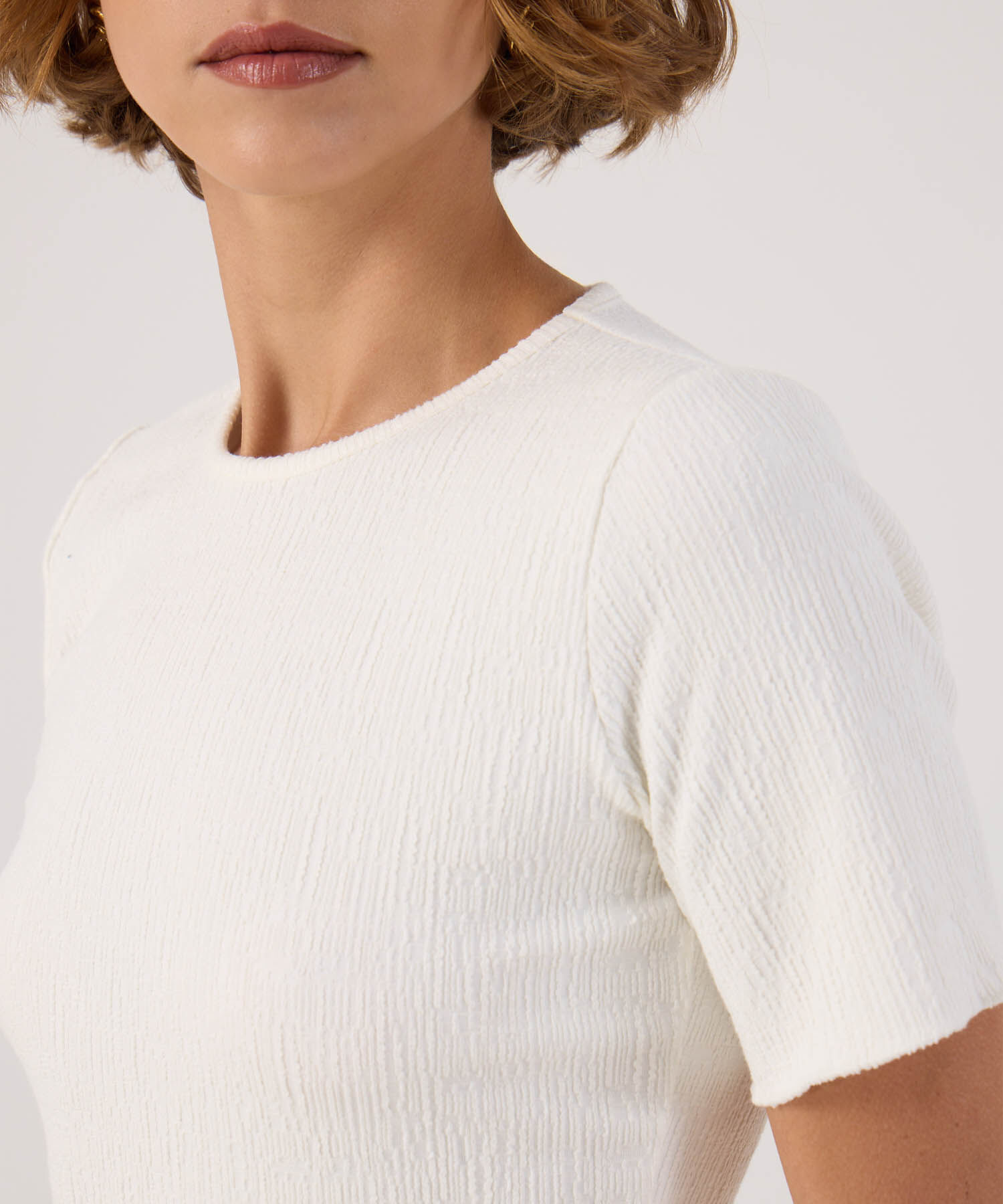Camiseta unicolor texturizada 
