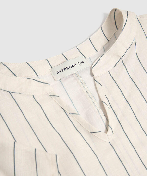 Blusa A Rayas Cuello Mao image number null