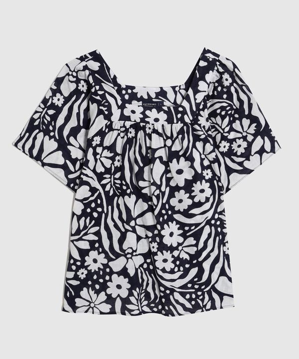 Blusa Estampada Con Escote Cuadrado  image number null