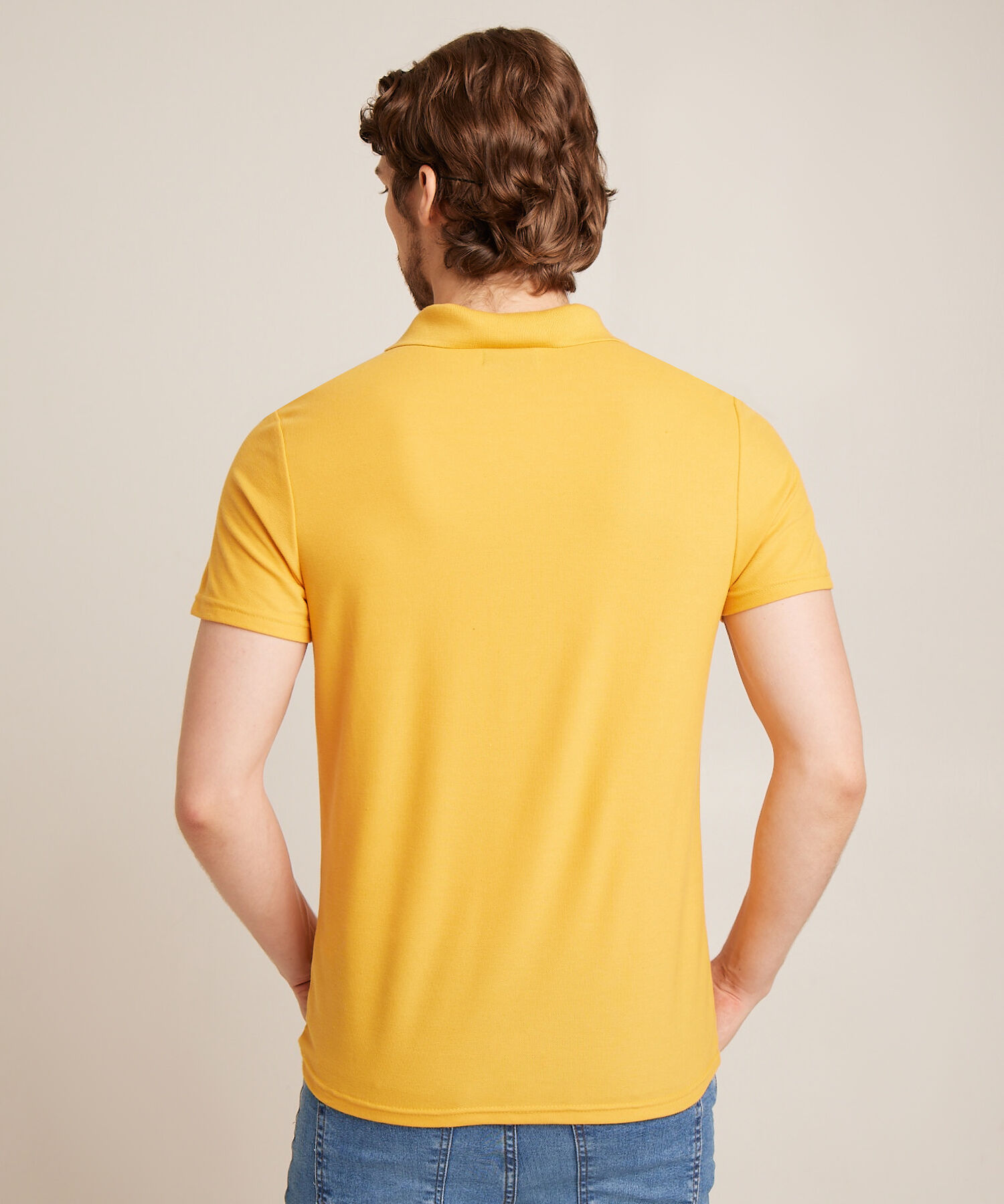 Polo Cuello Tejido Sin Bolsillo, Slim Fit