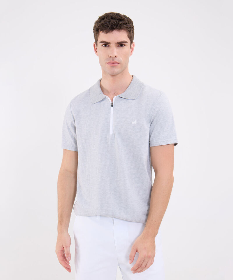Polo Unicolor Con Cremallera