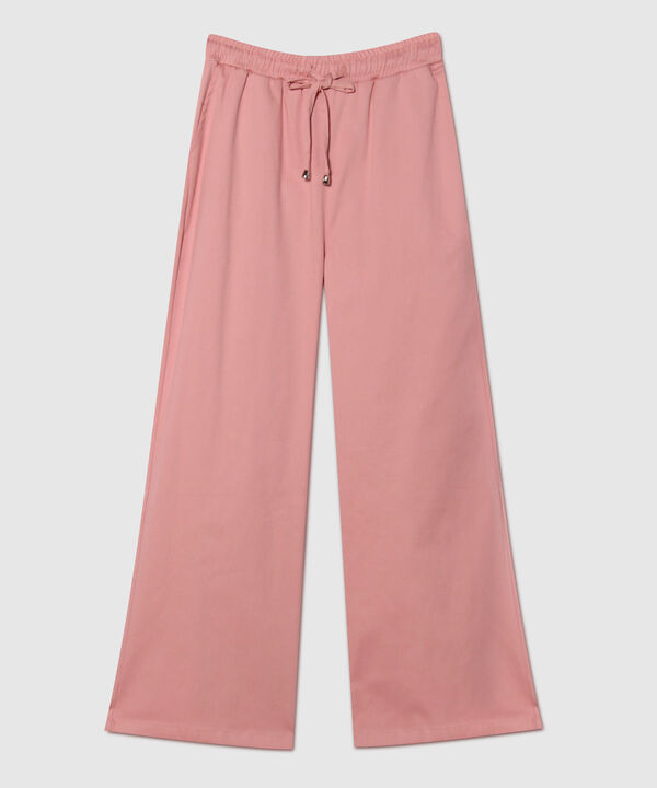 Pantalon Moda Unicolor, Bota Recta Con Pretina Resortada, Bolsillos Laterales Y Cordón Ajustable