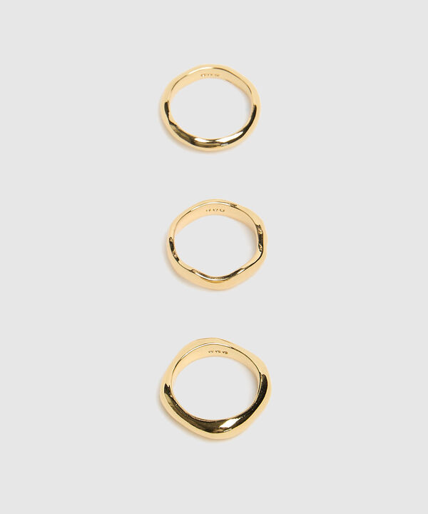 Set X3 Anillo Con Dise&ntilde;o Org&aacute;nico image number null
