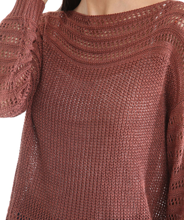 Saco Cuello Semi Bandeja Manga Larga Con Hilos Metalizados