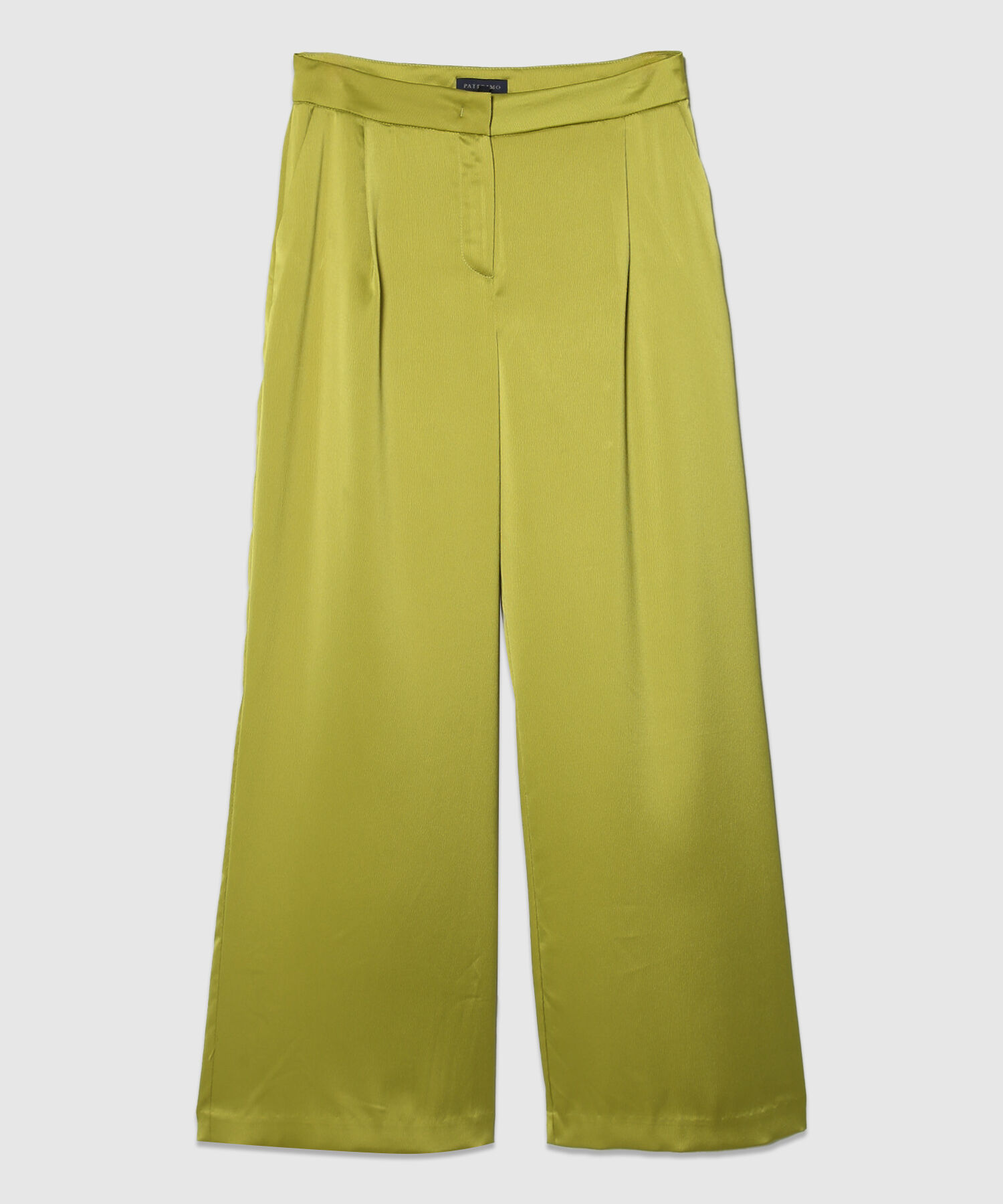 Pantalón Fluido En Satín Unicolor
