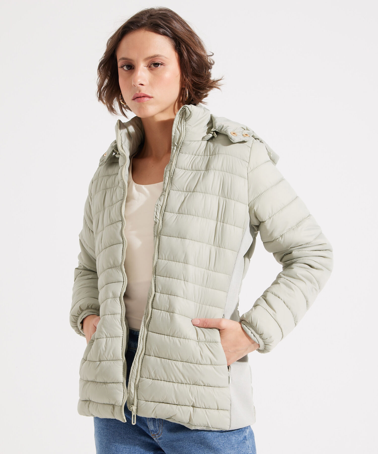 Chaqueta Acolchada con Capota