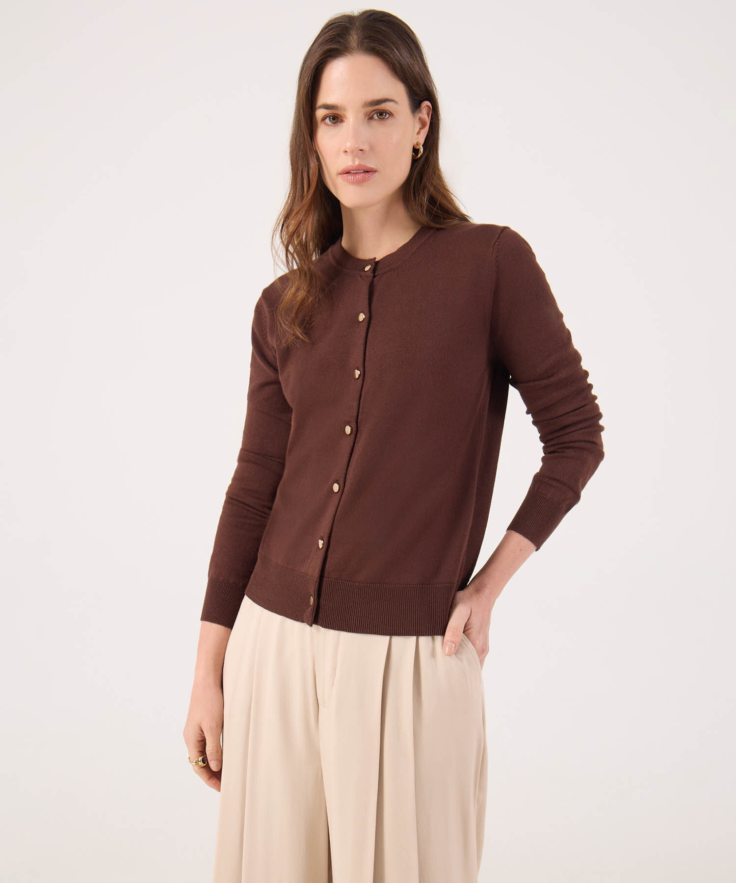 Saco Tipo Cardigan Unicolor 