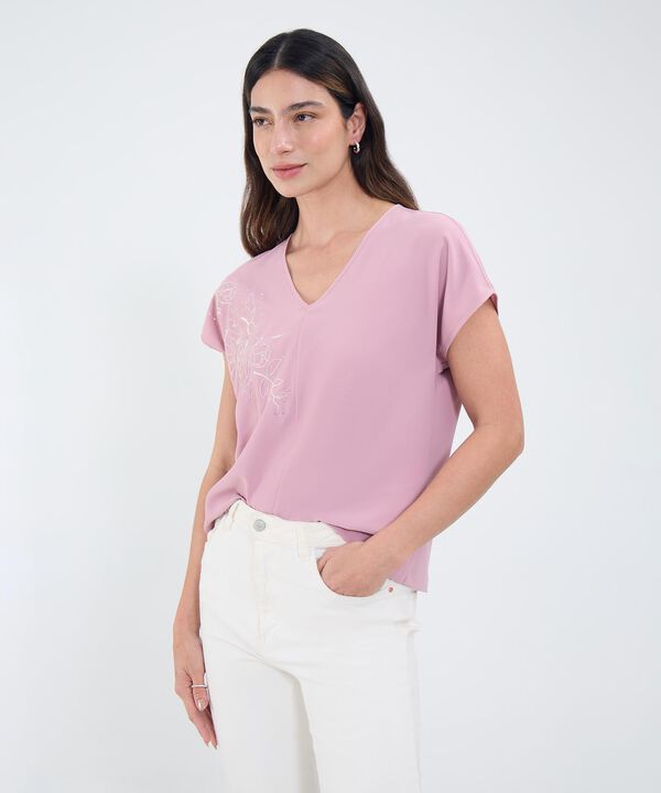 Blusa Manga Corta Texturizada image number null
