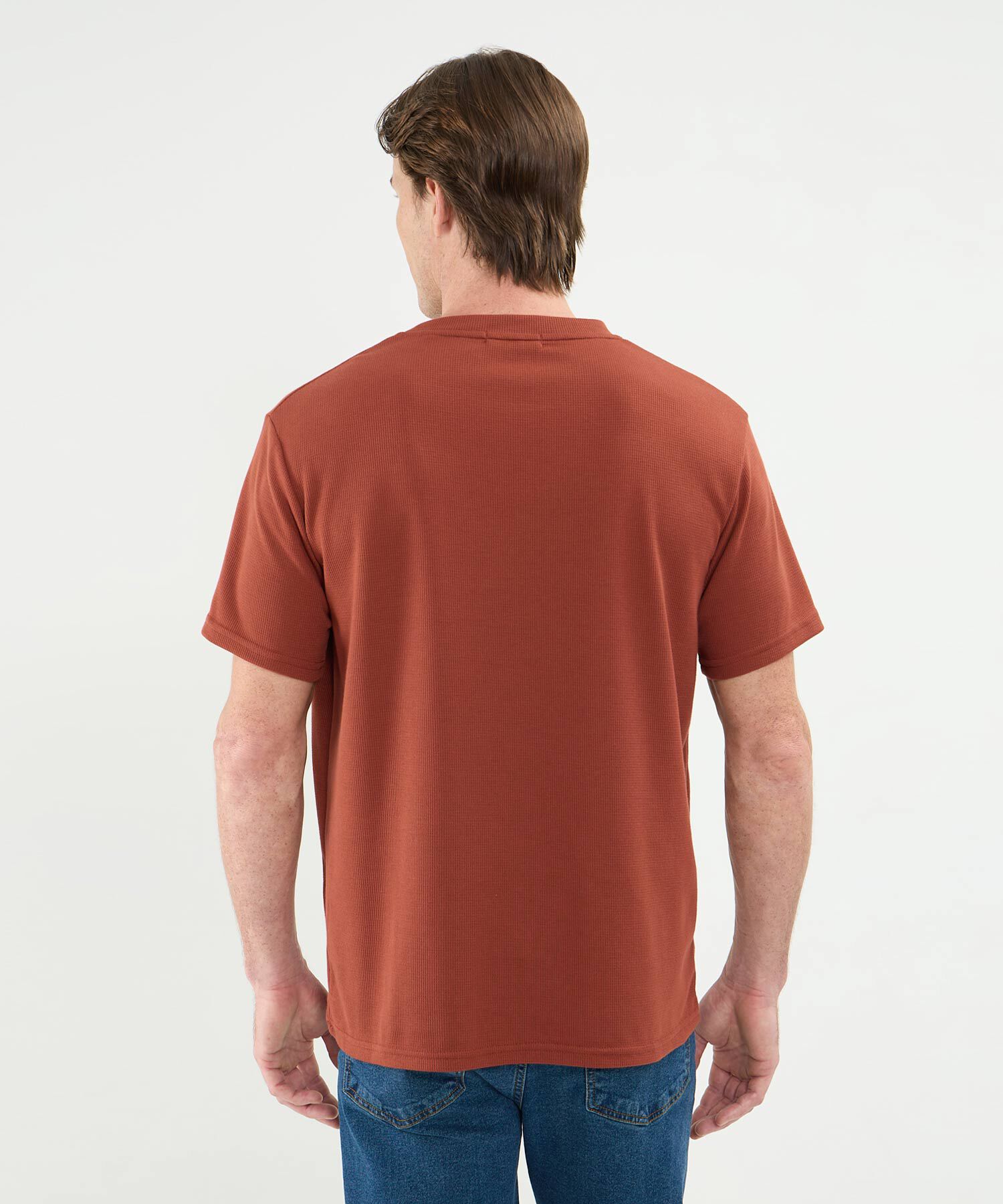 Camiseta Boxy Unicolor Cuello Redondo