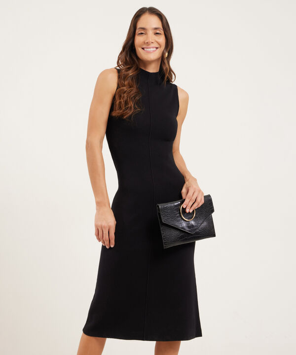Vestido Vestido Midi Tejido Manga Sisa