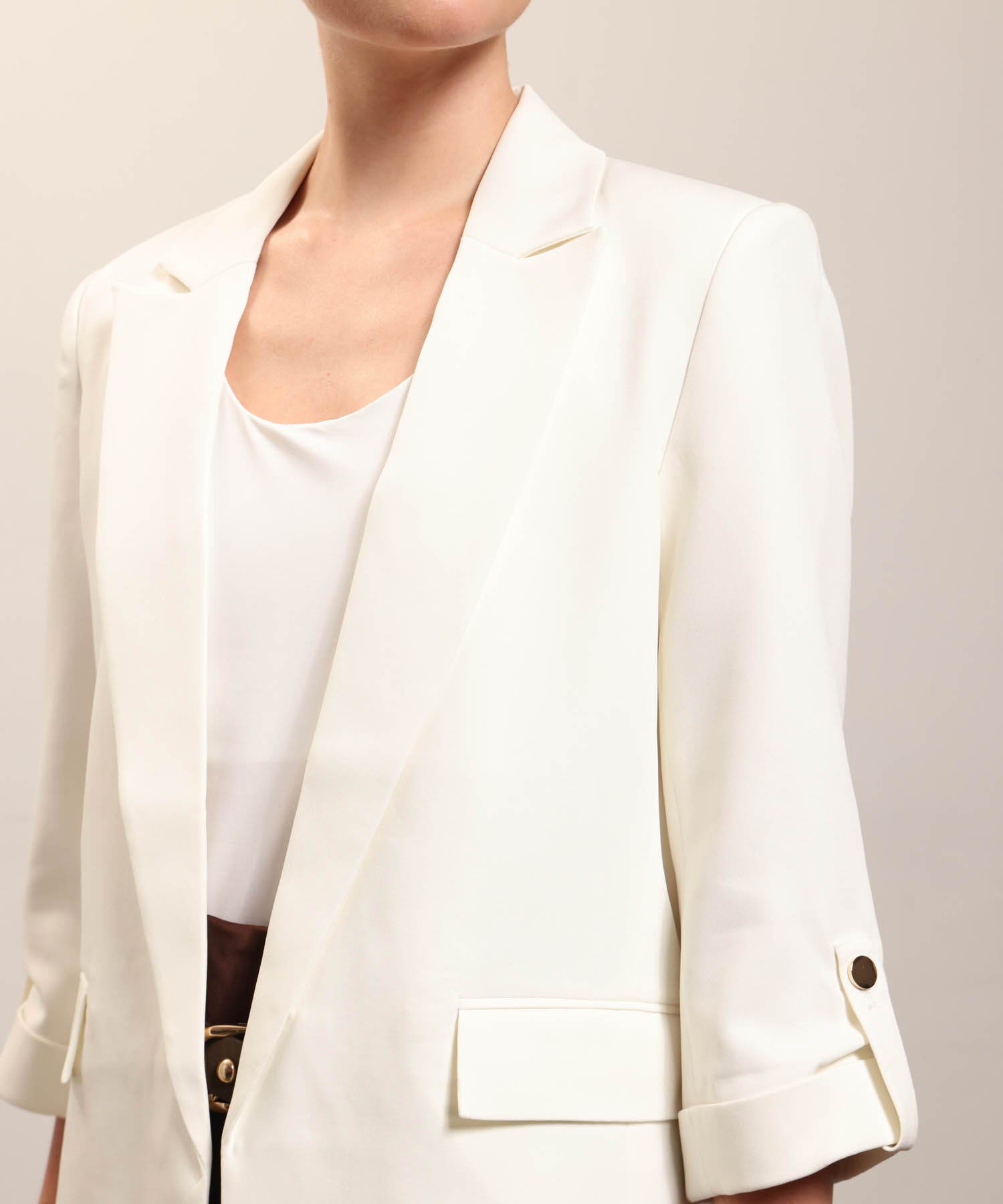 Blazer Unicolor Con Solapa