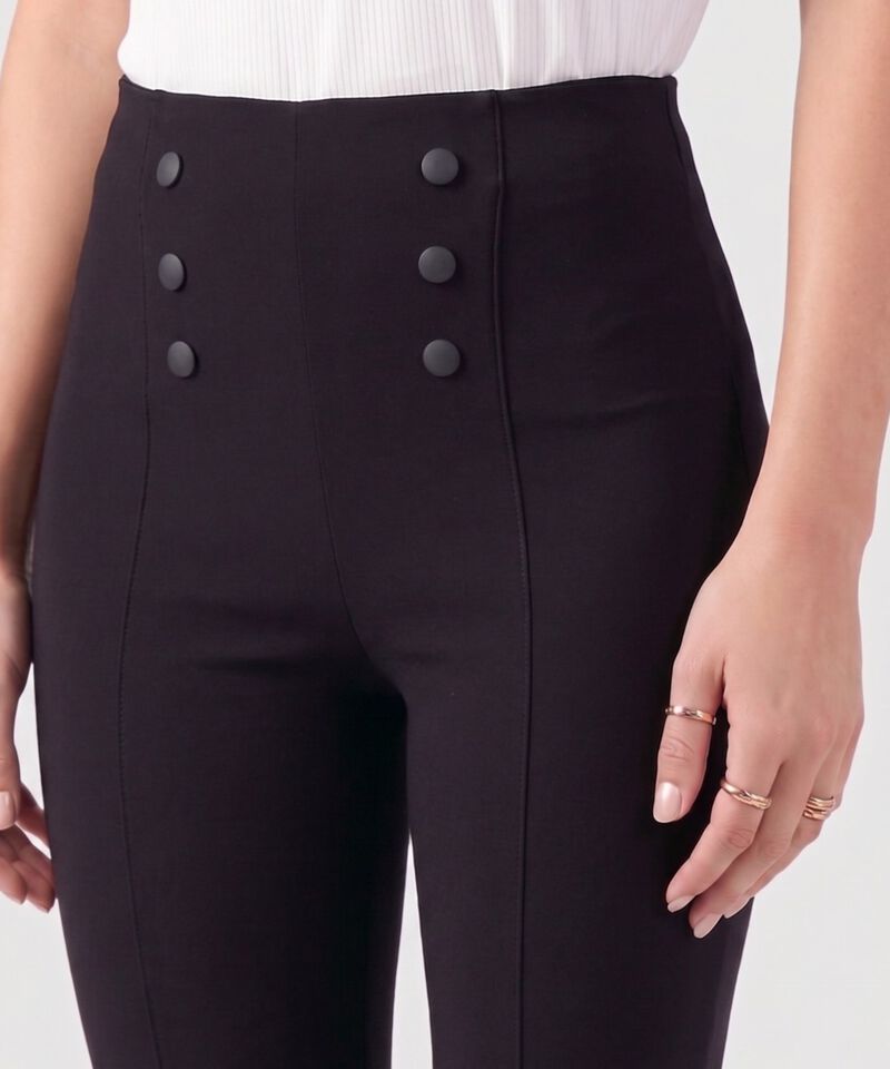 Leggings Tiro Alto Con Botones Mujer