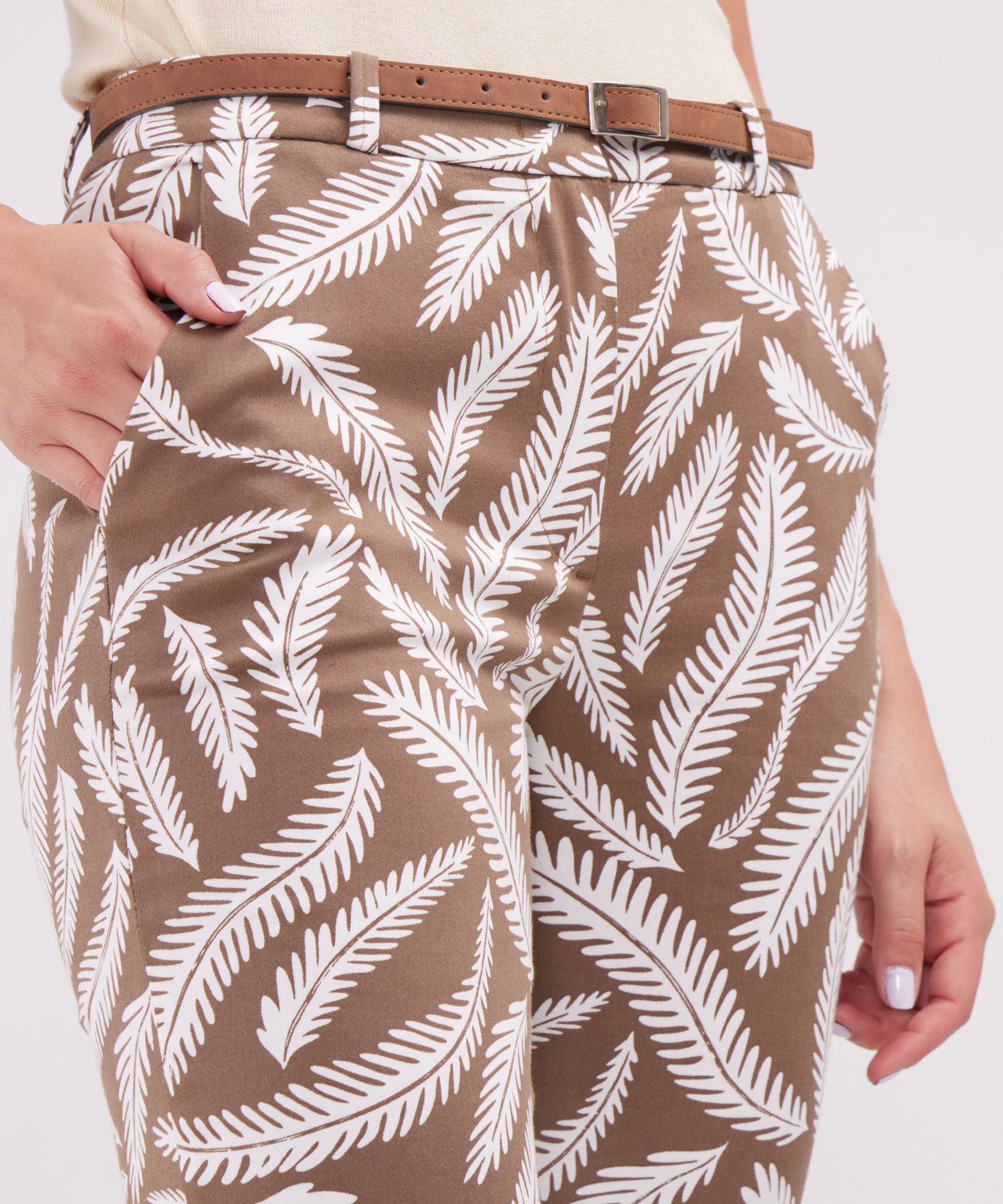 Pantalon Chino Estampado  Con Cinturon