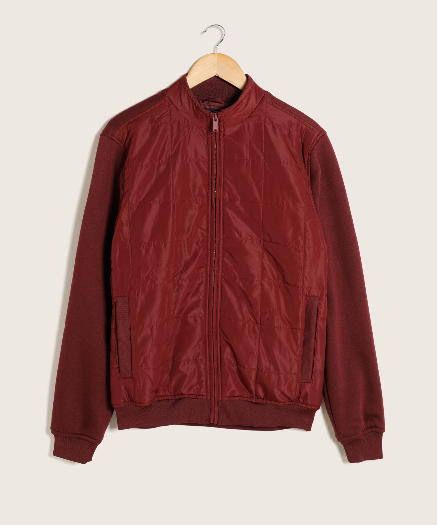 Chaqueta Acolchada De Punto Y Plano