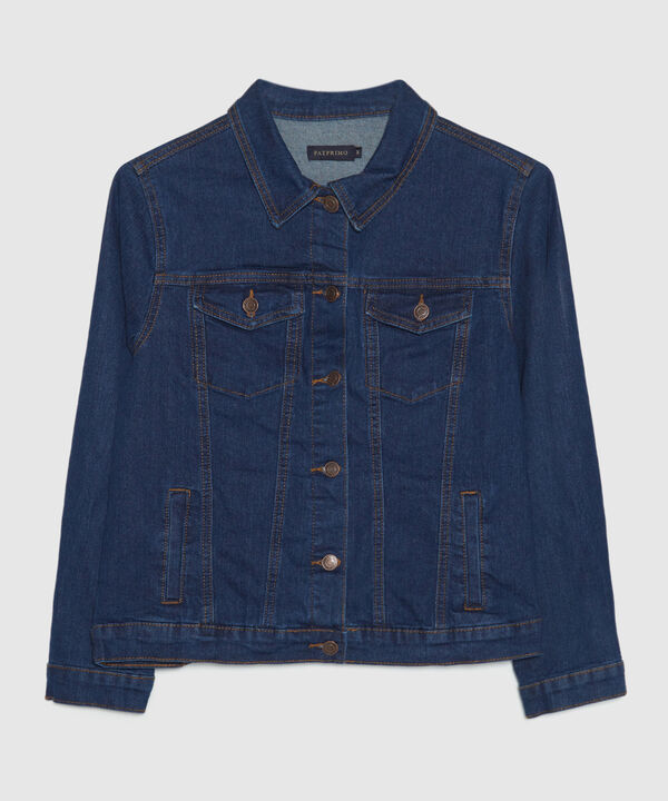 Chaqueta Trucker Tono Azul Medio Oscuro