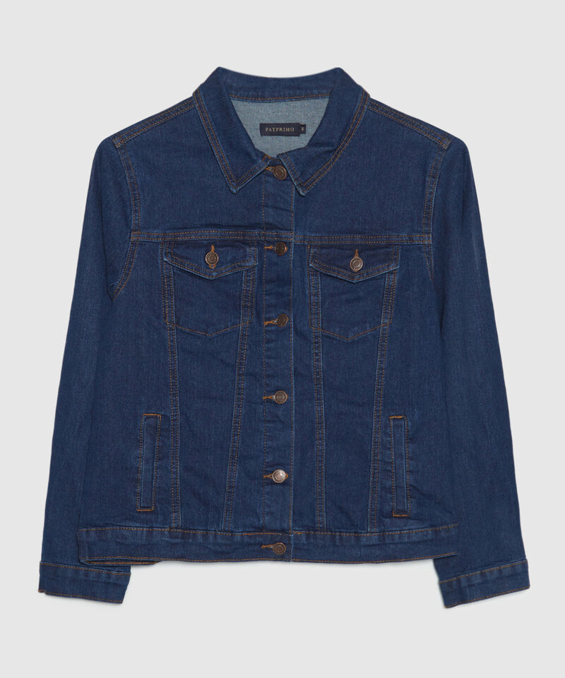 Chaqueta Trucker Tono Azul Medio Oscuro