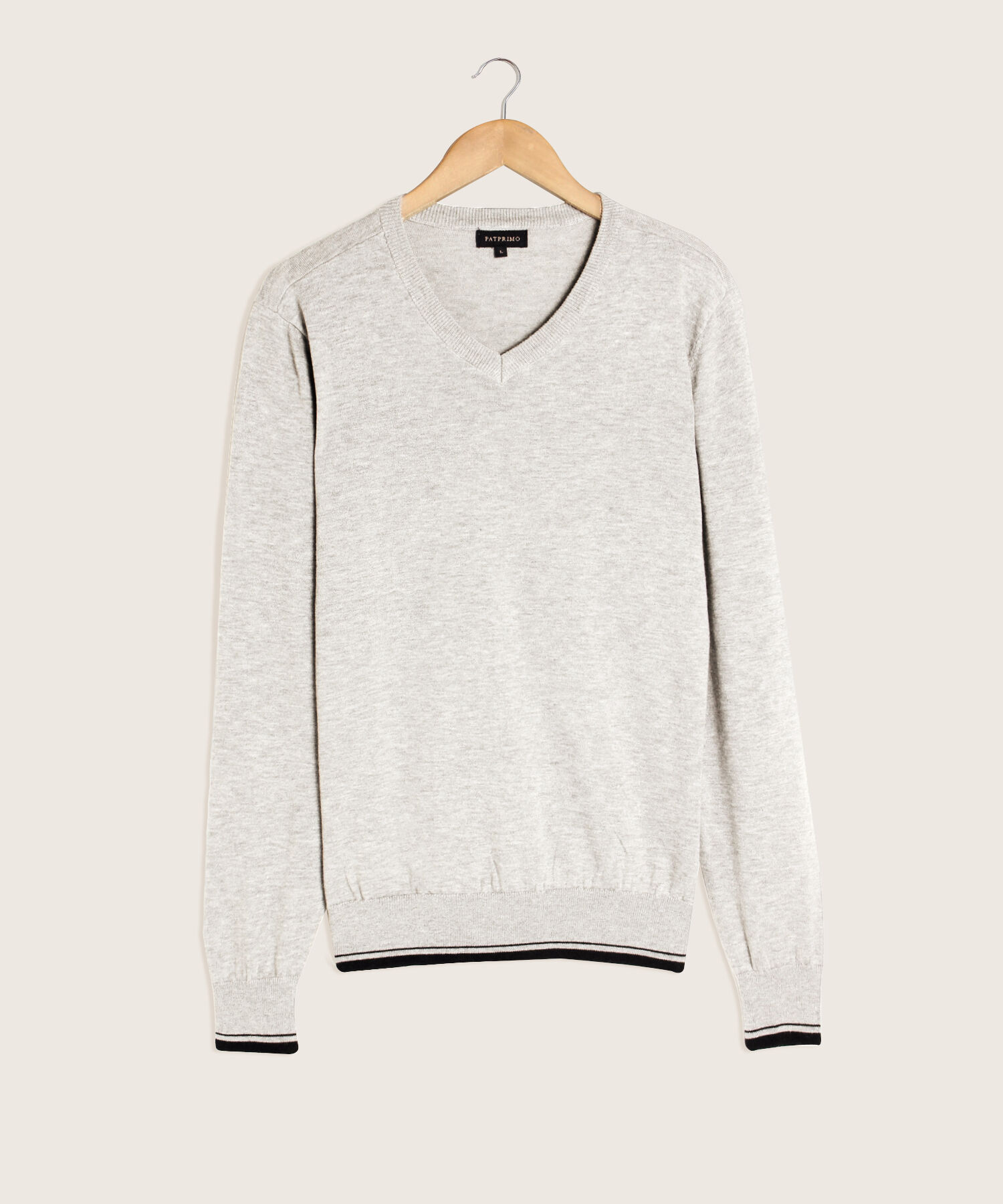 Saco Cuello V Con Coderas Tejidas