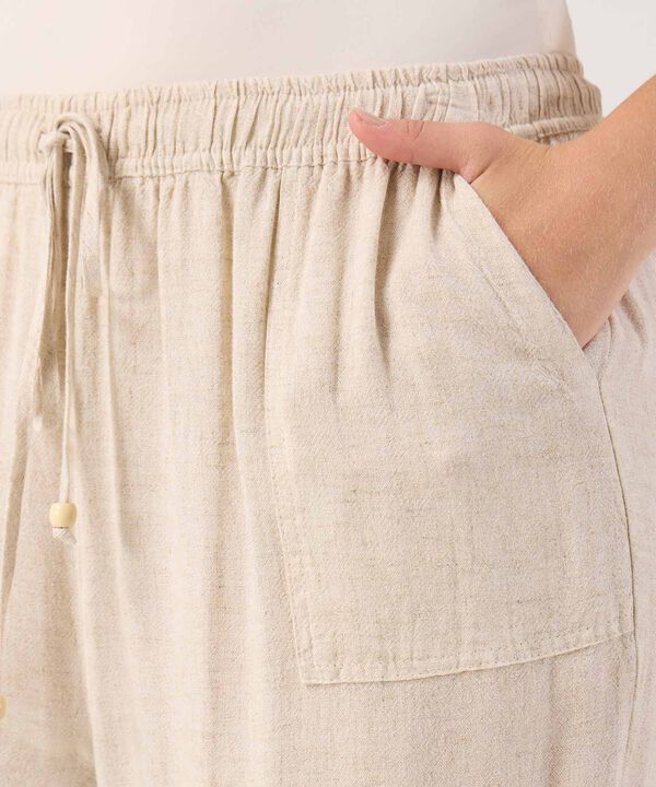 Pantalon Con Elastico En Pretina Para Mujer image number null