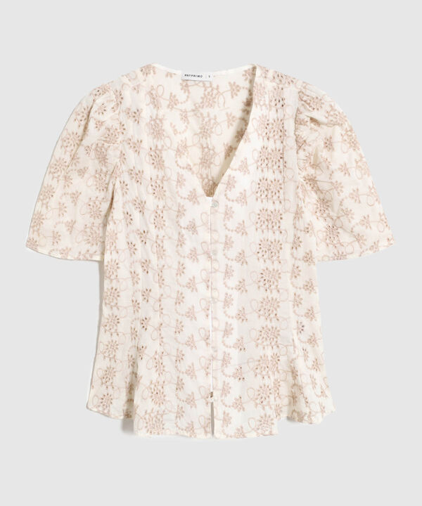 Blusa Con Bordado Suizo Para Mujer image number null