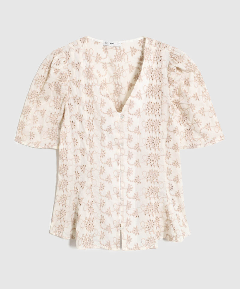 Blusa Con Bordado Suizo Para Mujer